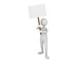 Man holding blank sign board Royalty Free Stock Photo