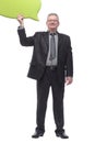 Man holding blank speech bubble with space for text Royalty Free Stock Photo