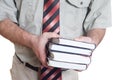 Man holding books. Royalty Free Stock Photo