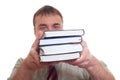 Man holding books. Royalty Free Stock Photo