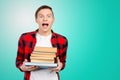 Man holding books Royalty Free Stock Photo