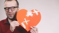 Man holding broken heart Royalty Free Stock Photo