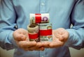 A man holding a bundle of American currency Royalty Free Stock Photo