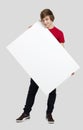 Man holding a cardboard Royalty Free Stock Photo