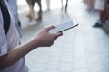 A man holding a cellphone Royalty Free Stock Photo