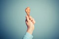 Man holding a chicken drumstick Royalty Free Stock Photo