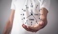 Man holding clock. Tax Time. Business concept Royalty Free Stock Photo