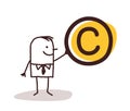 Man Holding a Copyright Symbol