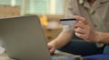 Man holding credit card and using mobile phone for online banking transaction. Business financial and technology Royalty Free Stock Photo