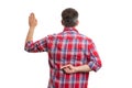 Man holding crossed fingers behind back as fake oath Royalty Free Stock Photo