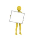 Man holding empty presentation board Royalty Free Stock Photo