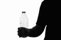 Man holding empty water bottle Royalty Free Stock Photo