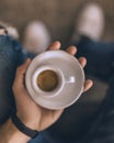 Man holding espresso