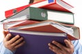 Man holding files Royalty Free Stock Photo