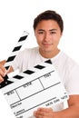 Man holding a film slate