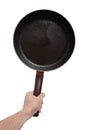 Man holding frying pan Royalty Free Stock Photo