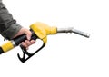Man holding fuel pump Royalty Free Stock Photo