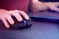 Man holding gaming mouse Royalty Free Stock Photo