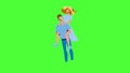 Man Holding Girl Piggyback Playing Game Animation