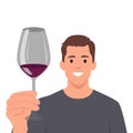 Man holding glass of red wine Royalty Free Stock Photo