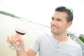 Man holding glass wine Royalty Free Stock Photo