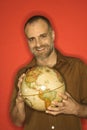 Man holding globe. Royalty Free Stock Photo