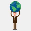 Man holding the globe for business leader concept vector illustration Royalty Free Stock Photo