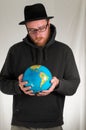Man Holding a Globe Earth Royalty Free Stock Photo
