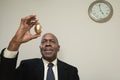 Man holding a golden egg Royalty Free Stock Photo