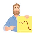 Man holding graphs