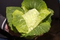 A man holding a green cabbage Royalty Free Stock Photo