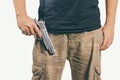 Man holding a gun. Royalty Free Stock Photo