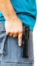 Man holding handgun Royalty Free Stock Photo