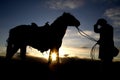 Man holding hat and horse Royalty Free Stock Photo
