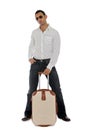 Man holding his carry-on