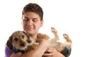 Man Holding His Dog Royalty Free Stock Photo