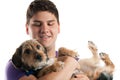 Man Holding His Dog Royalty Free Stock Photo