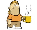 A man holding a hot beverage