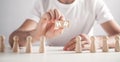 Man holding HR word on wooden cubes. Human Resources Royalty Free Stock Photo