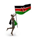 Man holding kenyan Flag Royalty Free Stock Photo