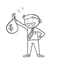 Man Holding Money Bag (Dollar) Royalty Free Stock Photo