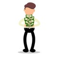 Businessman and lot of money. Successful businessman Royalty Free Stock Photo