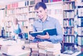 Man holding open book Royalty Free Stock Photo