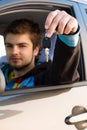 Man holding out car keys Royalty Free Stock Photo