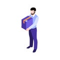 Man Holding Parcel Illustration