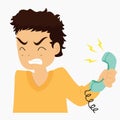 Man Holding Phone Handle Vector Collection