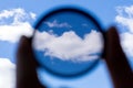 Man holding a photo polarizer filter. photo accessory increases image contrast and removes glare from the sun