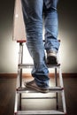 Man holding picture frame Royalty Free Stock Photo