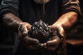 Man Holding Piece of Chocolate Royalty Free Stock Photo