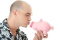 Man Holding Piggy Bank Royalty Free Stock Photo